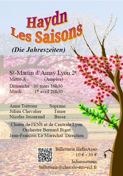 affiche des prochains concerts du choeur
