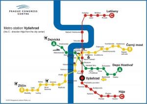 Prague Underground Map Congress Centre