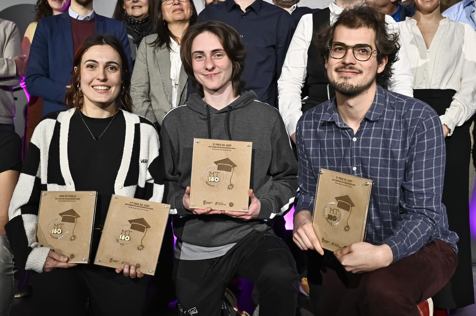 The PhD students who won the MT180 local finals