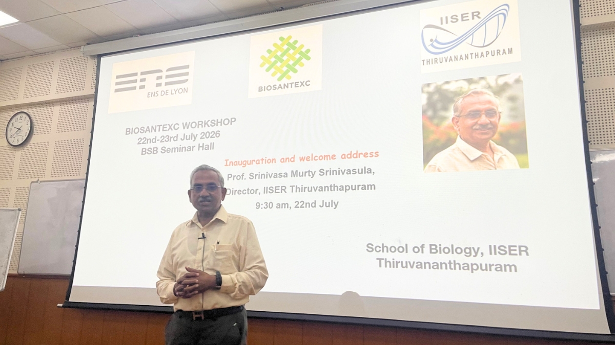 Inauguration and welcome adress by Prof. Srinivasa Murty Srinivasula, Director of IISER Thiruvanthapuram