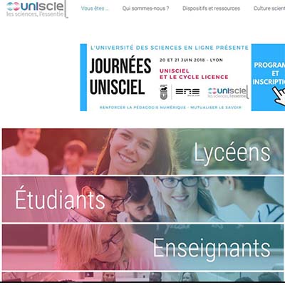 home page du site Unisciel