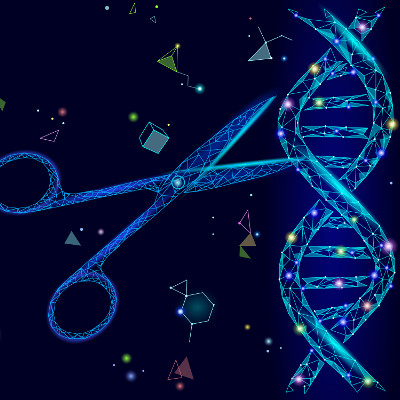 Ciseaux coupant l'ADN