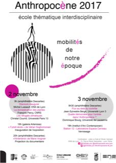 Affiche de l'école antrhopocène 2017