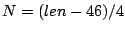 $N = (len-46)/4$
