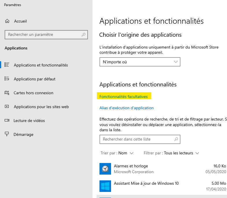 Optional Features