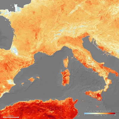 Carte Europe du réchauffement