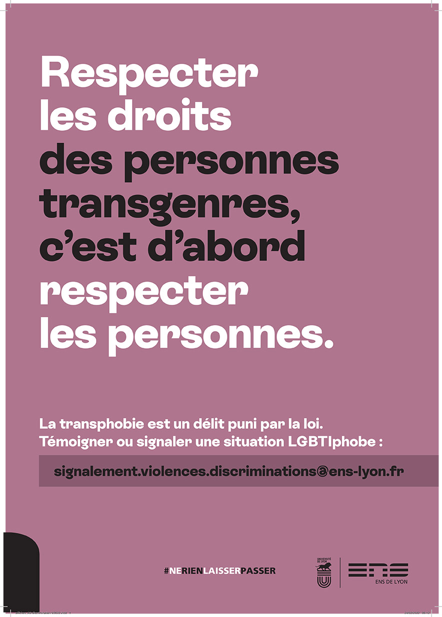 Respecter les droits des personnes transgenres c'est d'abord respecter les personnes