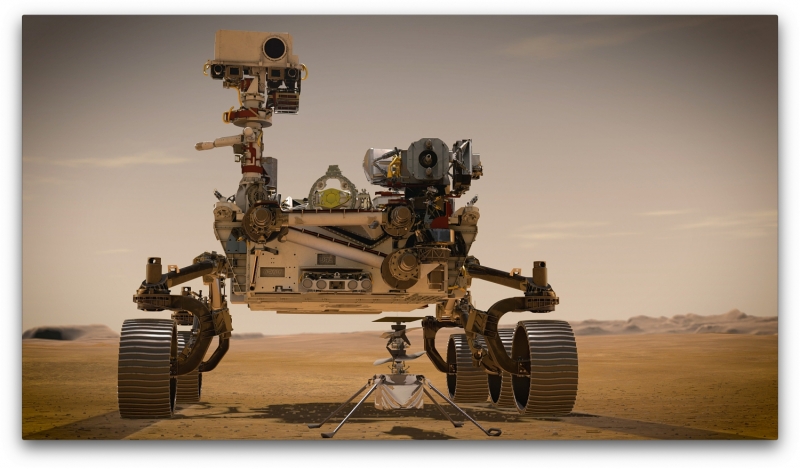 Perseverance et Ingenuity de la mission Mars 2020