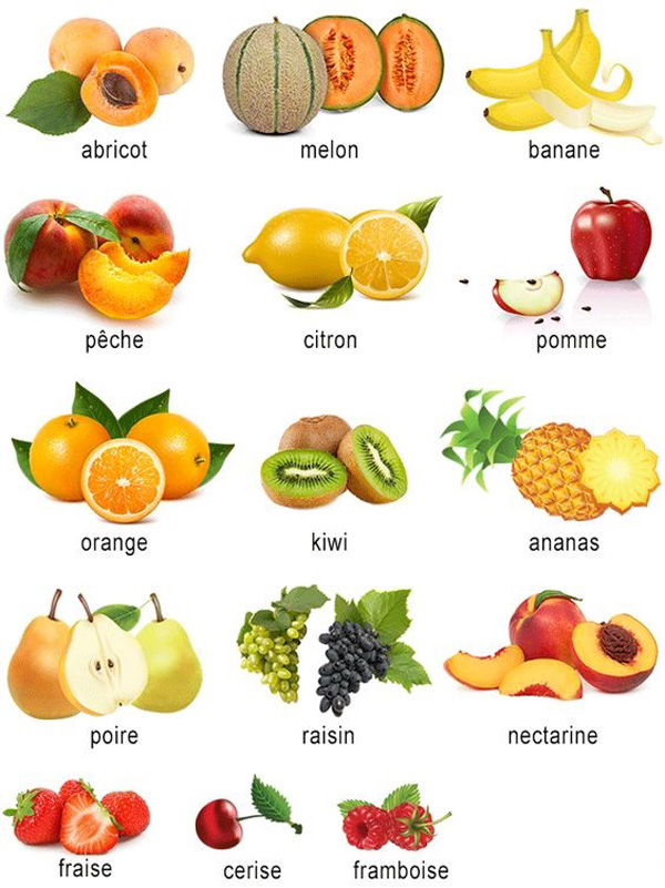 Les fruits en français