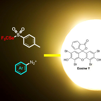 Trifluoromethylselenolation de sels de diazoniums photoinitiée par un colorant organique : simple, économique et éco-compatible