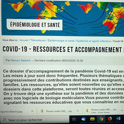 capture d'écran de la rubrique Covid 19 du site ACCES