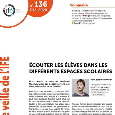 Capture d'écran Dossier de veille de l'IFÉ n°136