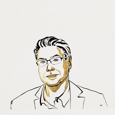 Portrait illustré de Philippe Aghion, prix Nobel d'économie 2025