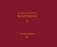 Détail couverture Œuvres complètes de Montesquieu vol. 19