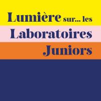 Image jaune rose orange bleu avec texte Lumière sur les laboratoires juniors